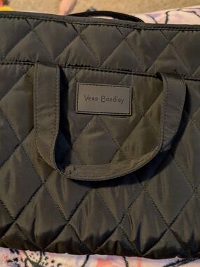 Vera Bradley Quilted Black Travel Hanging Cosmetic Case
